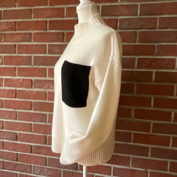 Pura Cashmere Contrast Pocket High Neck Sweater Size S NWT - Picture 5 of 14